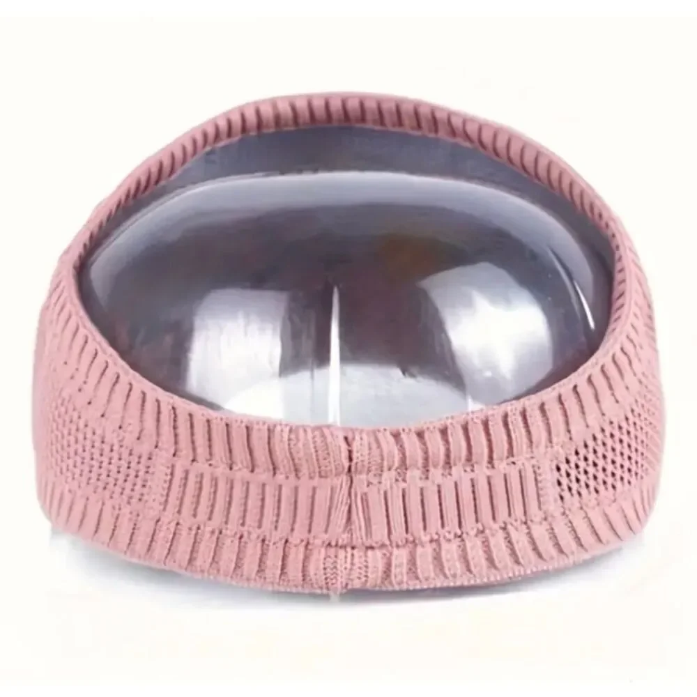 NWT Gorgeous Grey Knit Visor Elastic Sun Hat UV Protection